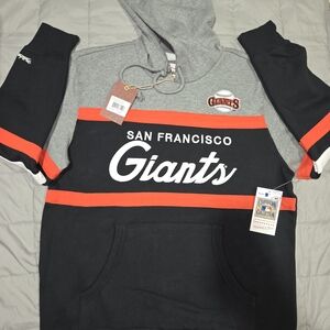 Mitchell & Ness San Francisco Giants Black, Gray & Orange Pullover Sweater